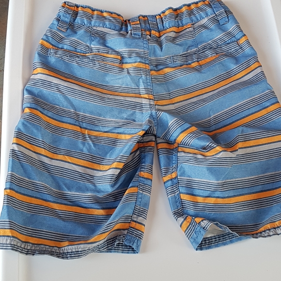 Boys Blue Orange Striped Board Short - Picture 2 of 3